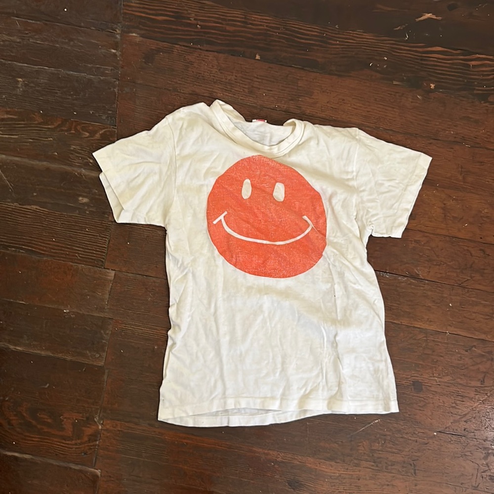 Vintage orange smiley face tee